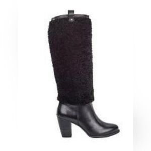 Women's Ugg Ava Exposed Fur Black Boots